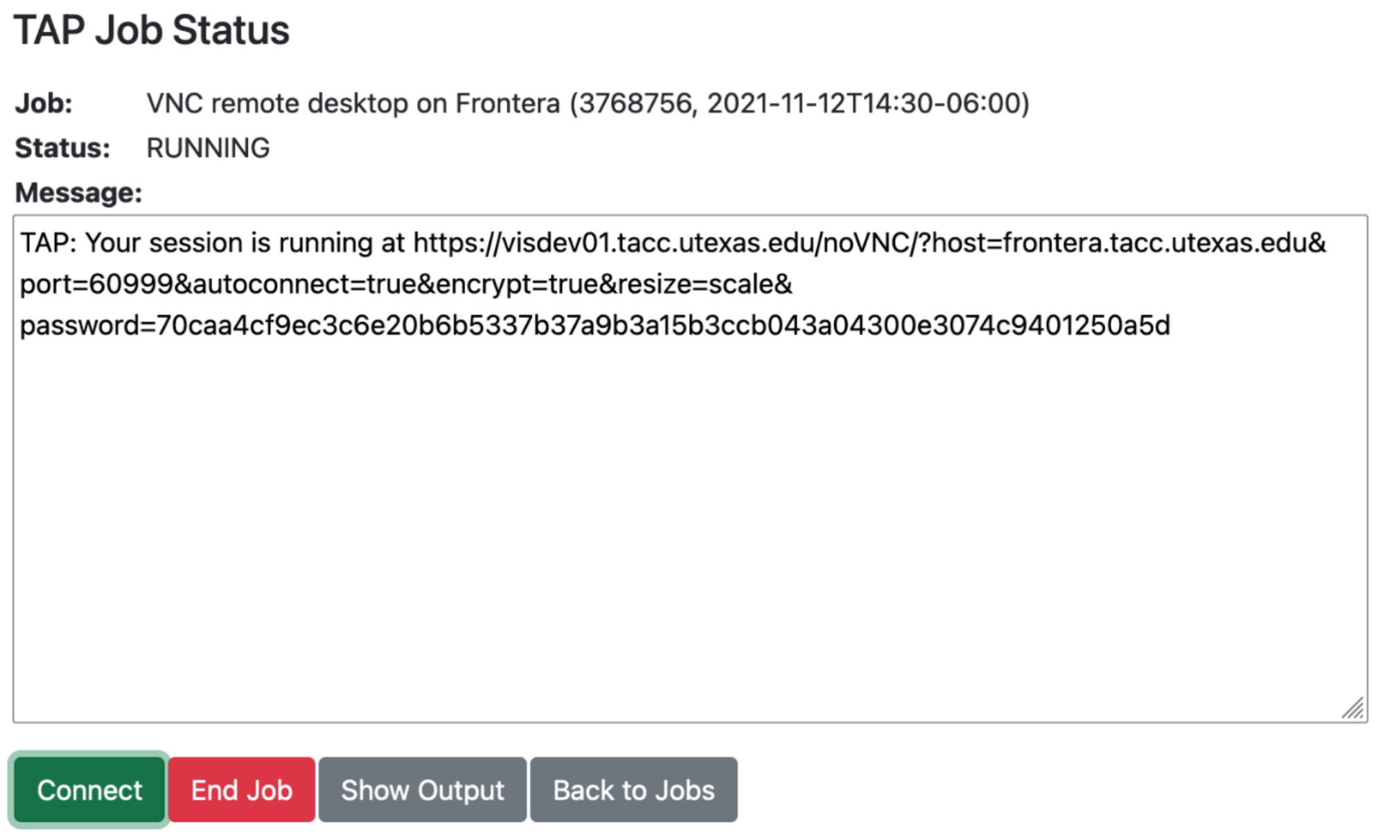 Figure 2. Job Status