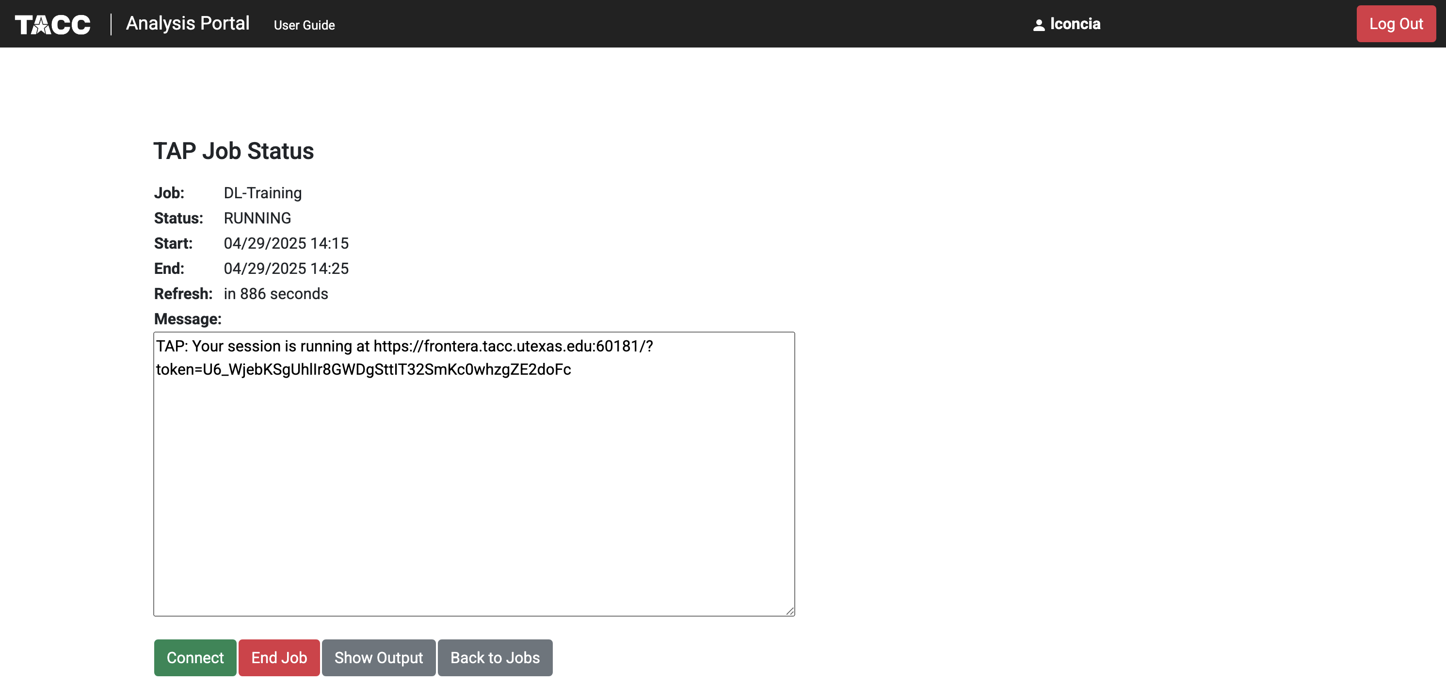 Figure 2 Submitting a job through TAP
