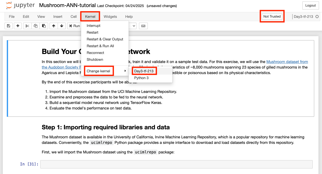 Figure 4 Changing the kernel version ant trust the kernel